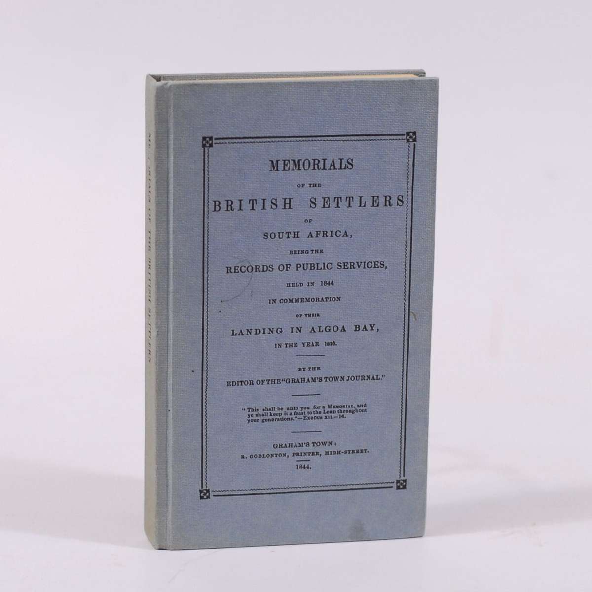 Memorials of the British Settlers of South Africa. South African Library Reprint Series 2. - Godlont