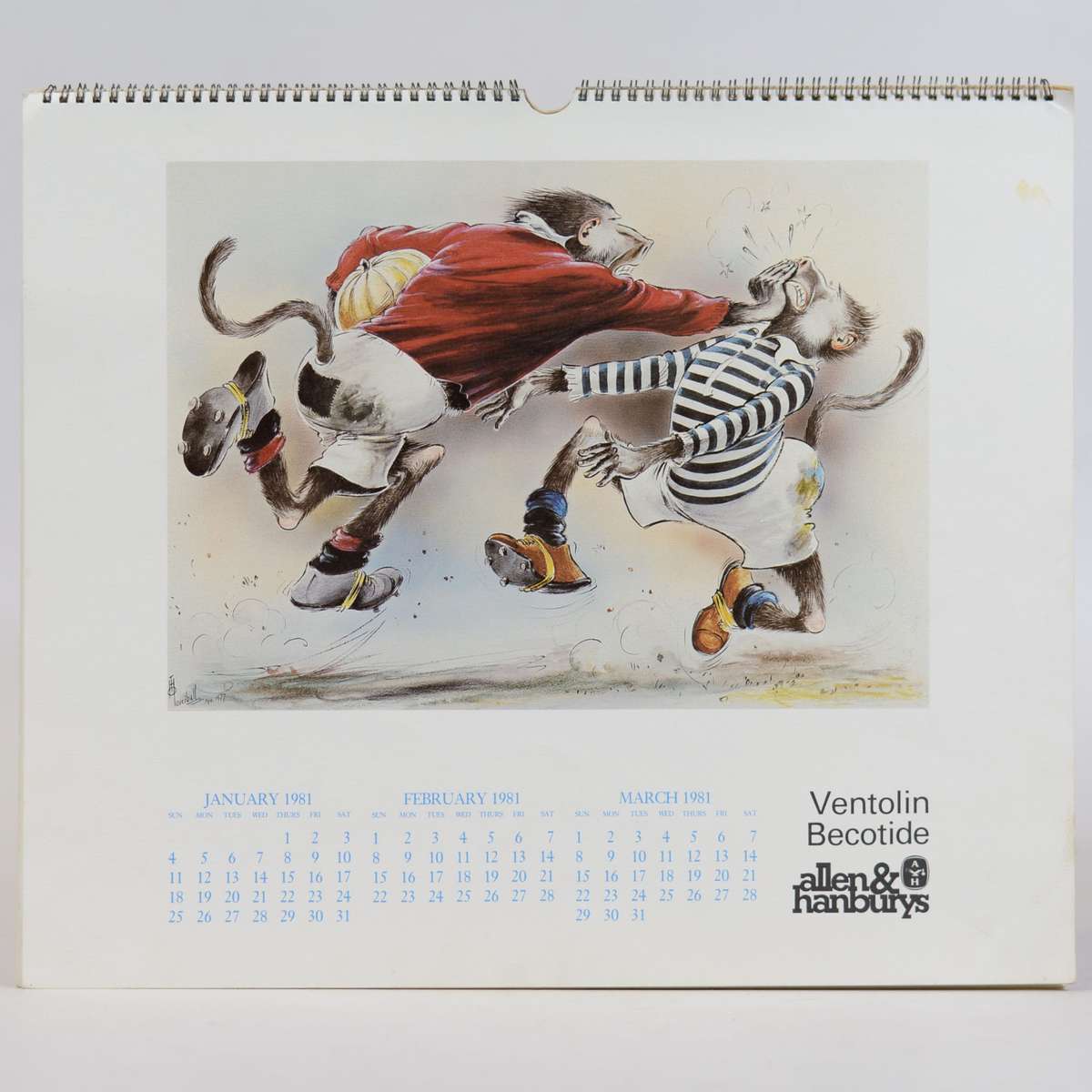 A Calendar with six Holiball Prints - Honiball, T O