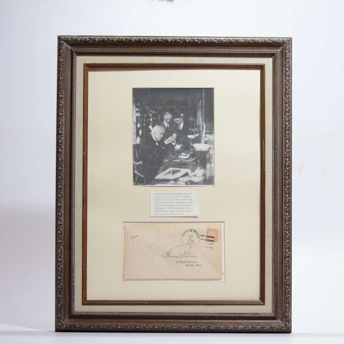Stamped Envelope signed by Thomas Edison - Edison, Thomas Alva