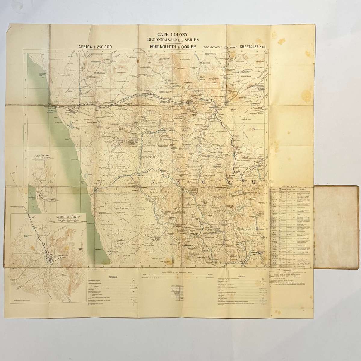 Cape Colony Reconnaissance Series. Port Nolloth & O'Okiep. Sheet: 127-K & L -