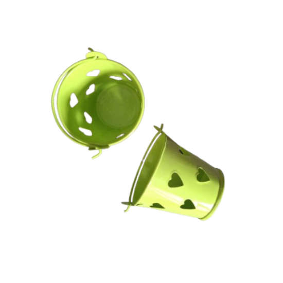 Green 5.5cm Tin Container with hearts