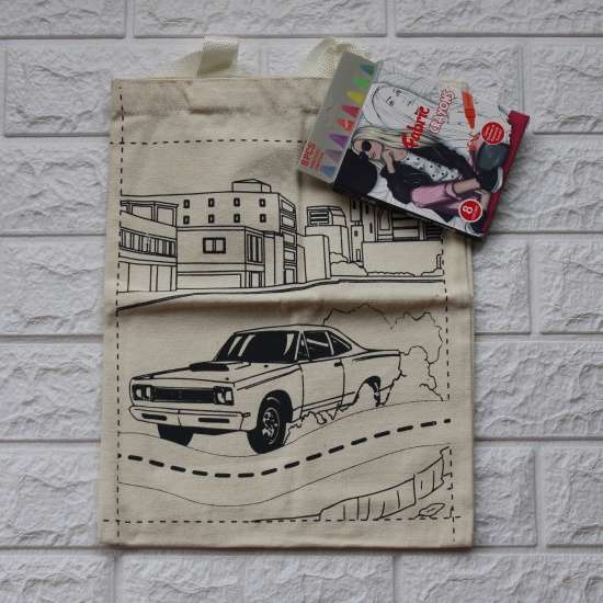 Car canvas tote bag