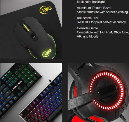KWG Draco E1A 4 in 1 RGB Multi Colour Backlit Gaming Combo