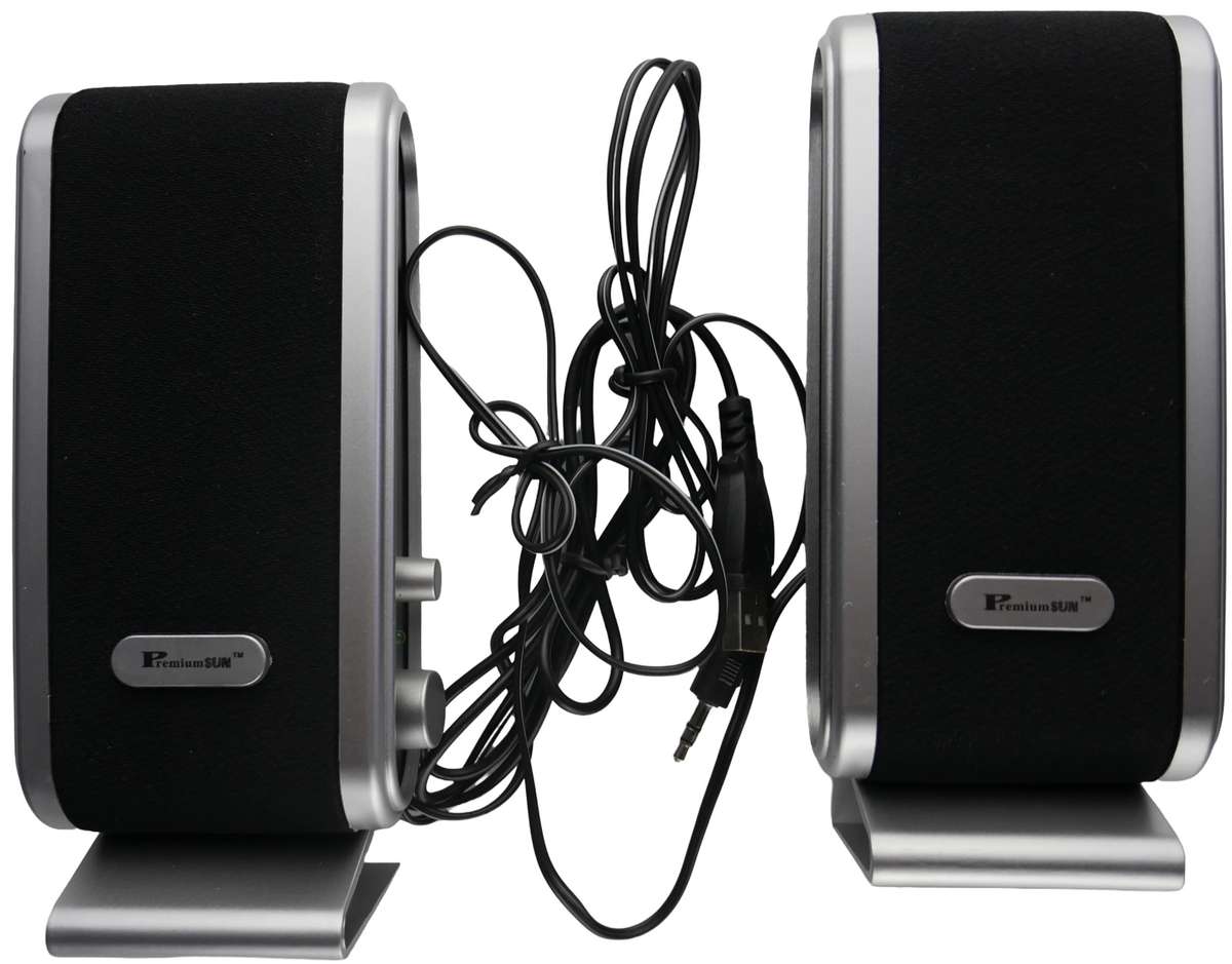 Unique USB Multimedia Speakers Black & Silver