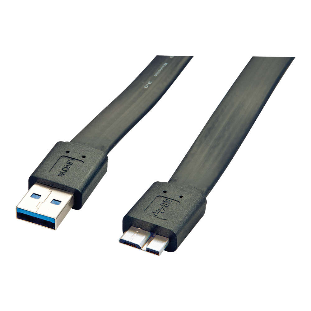 Lindy 3M USB3.0 FLAT A-M TO MICRO-B CABLE (31472)