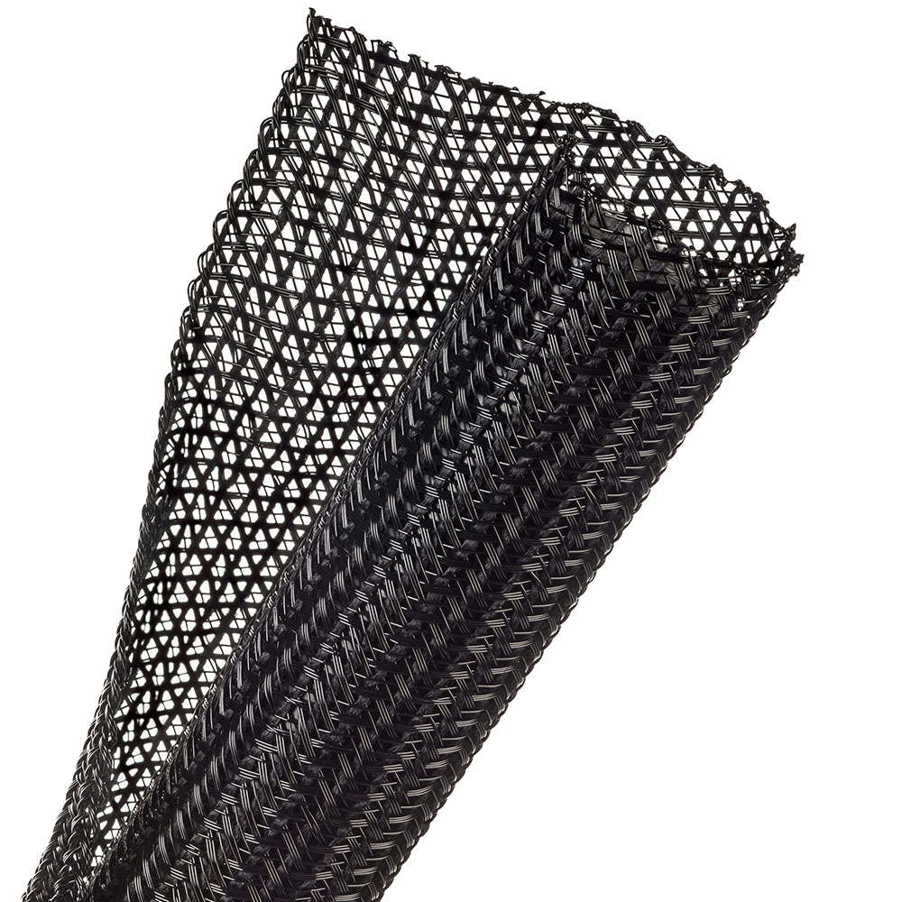 Techflex 1M WRAPPABLE SPLIT BRAID 31.8MM BLACK (F6N1.25BK)