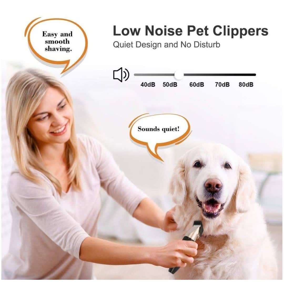 Dog Clipper Set Professional Pet Grooming Kit Low Noise &, Rechargeable