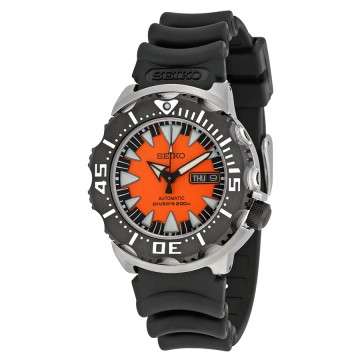 Seiko Divers Automatic Black & Orange Dial Stainless Steel Men's Watch