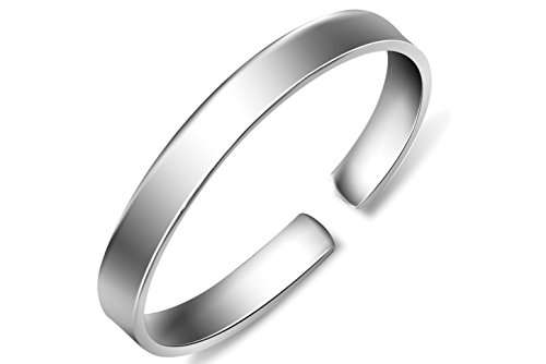 S999 Sterling Silver Bangle Bracelet Polished Surface 27g for Gift