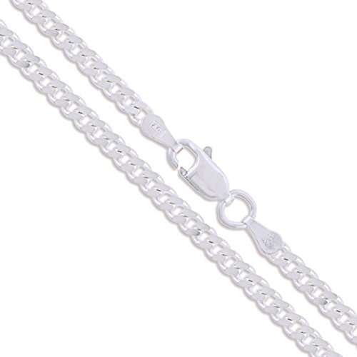 Men's Sterling Silver Flat Curb Chain 1.2mm-11.5mm Solid 925 Italy Link Necklace