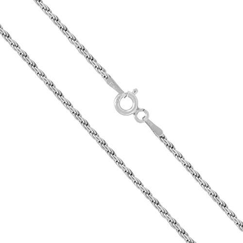 Sterling Silver 1mm Rope Chain Necklace, 14" - 36"