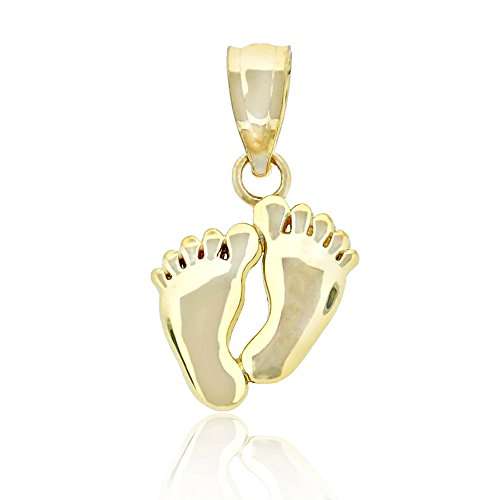 Gold Baby Feet Charm, 10k Solid Gold