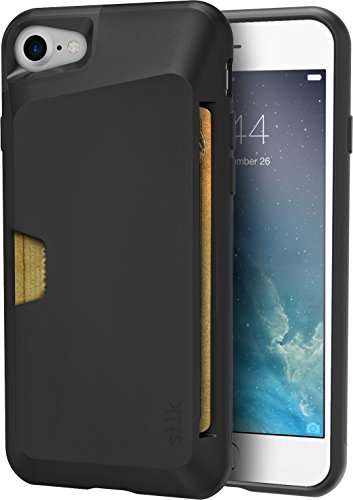 Silk iPhone 7 Wallet Case - Vault Slim Wallet for iPhone 7 [Protective Grip Card Case] - Black Onyx