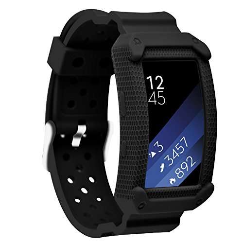Moretek Gear Fit2 bands , Frame Rugged Protective Case with Strap Bands for Samsung Gear fit 2 Smart