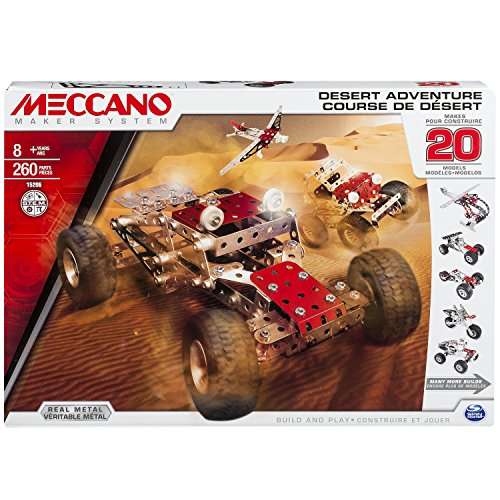 Meccano Desert Adventure Set, 20 Model Building Set, 260 Pieces, For Ages 8+, STEM Construction Educ
