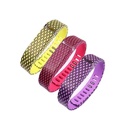 3PC Fitbit Flex Smart Watch Band with Color Purple/Pink/Yellow,Large