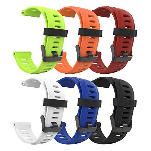 Garmin Fenix 3 Watch band, MoKo [6PCS] Soft Silicone Replacement Watch Band for Garmin Fenix 3 / Fen