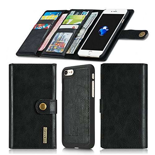 iPhone 7 Case, Jeecoo Protective PU Leather Flip Folio Kickstand Wallet Case with Card Slots and Scr