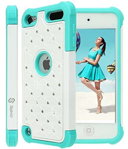 iPod Touch 5 / iPod Touch 6, Touch 5 / Touch 6 Case, Style4U Studded Rhinestone Crystal Bling Hybrid