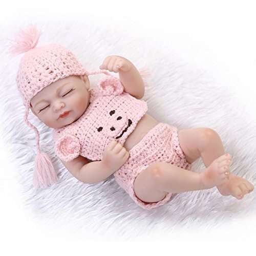 MaiDe Mini 10 inch Real Life Cute Dreamer Newborn Baby Doll Sleepping Girl Full Body Silicone Reborn