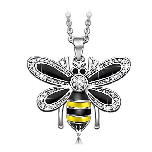 NINASUN "Honerybee" 925 Sterling Silver Animal Style CZ Enamel Pendant Necklace Women Jewelry