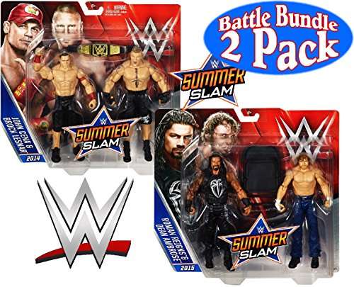 WWE Summer Slam 2-Pack Bundle of 2 (John Cena & Brock Lesnar and Roman Reigns & Dean Ambrose)