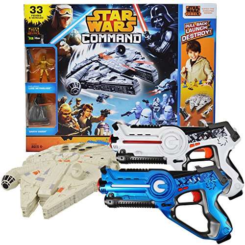 Power Brand Star Wars Millennium falcon Toy Bundle with Laser Tag Pack of 2