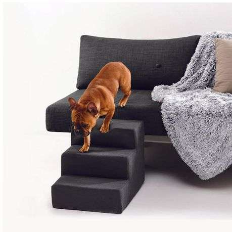 Innolife Dog Steps - 3 Step Dog/Cat High Density Foam Pet Stairs - Black