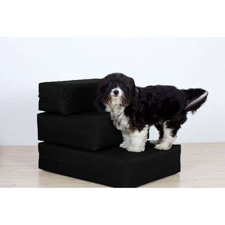 Innolife Dog Steps - Detachable 3 Step Dog/Cat High Density Foam Pet Stairs - Black