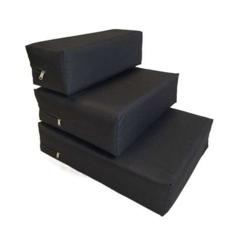 Innolife Dog Steps - Detachable 3 Step Dog/Cat High Density Foam Pet Stairs - Black