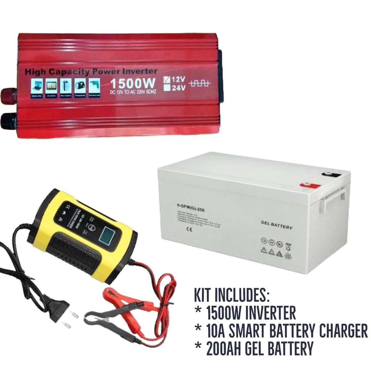 1500w 200Ah Battery back Up Kit