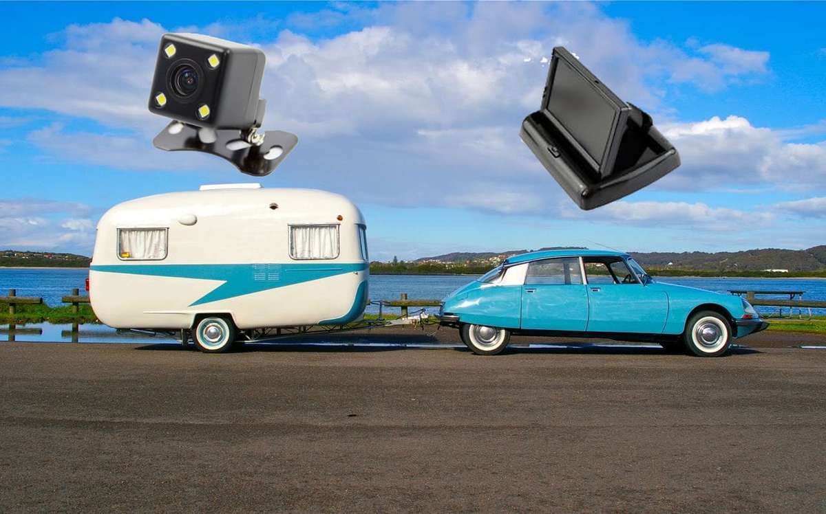 4.3" Flip open monitor caravan rear view camera kit