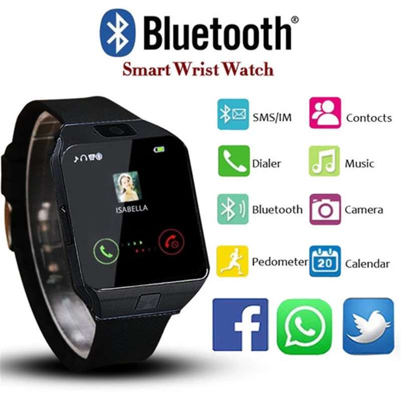 Smartwatch DZ09 with SIM card | SD card slot |Camera - Black