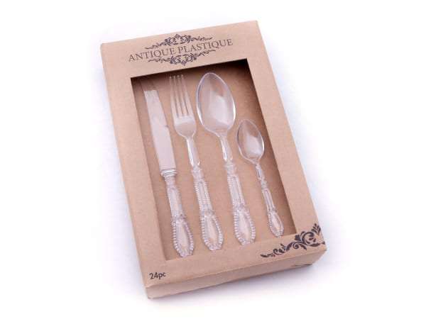 Nicolson Russell Antique Plastique 24 Piece Cutlery Set - APC01 - Clear