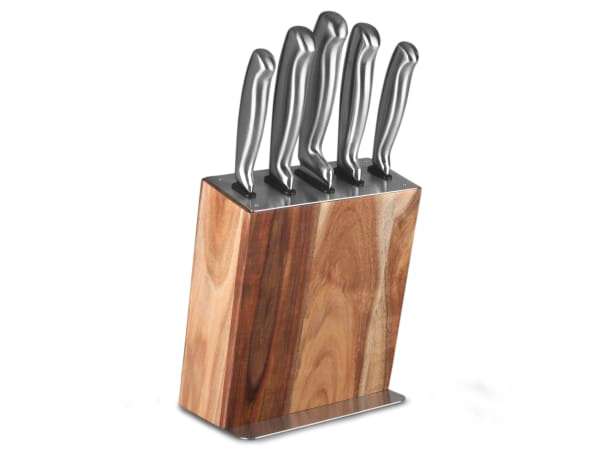 Humble & Mash Acacia 5 Piece Knife Block Set - HMACAKNBL