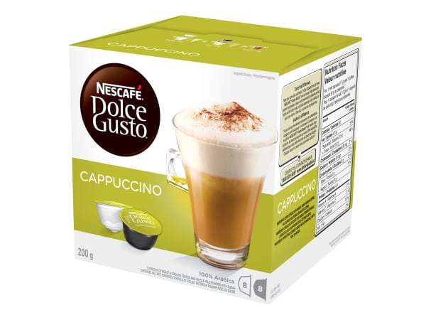 Nescafe Dolce Gusto Cappuccino Capsules, Pack of 16 - 12220478