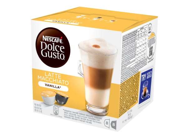 Nescafe Dolce Gusto Vanilla Latte Macchiato Capsules, Pack of 16 - 12219791
