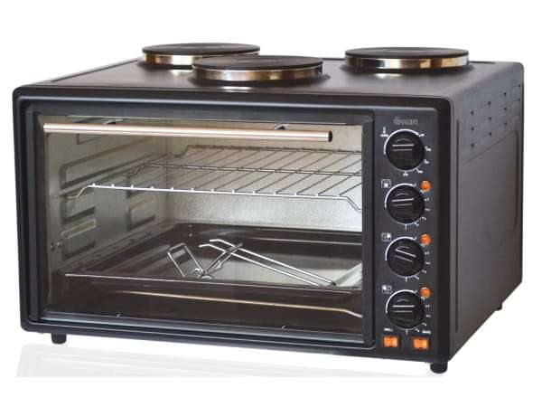 Swan 42 Litre Mini Oven with 3 Solid Hotplates - SCO42G