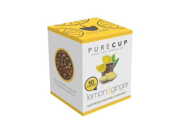 PureCup Fine Tea Capsules, Pack of 10 - LEM001 - Lemon Ginger