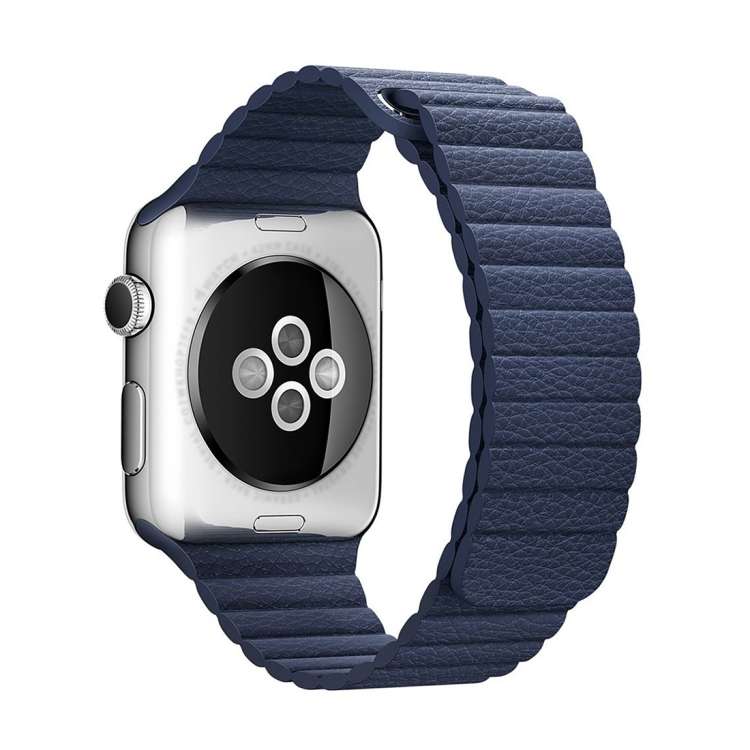For Apple Watch 38mm Loop Magnetic Closure Clasp PU Leather Watch Band