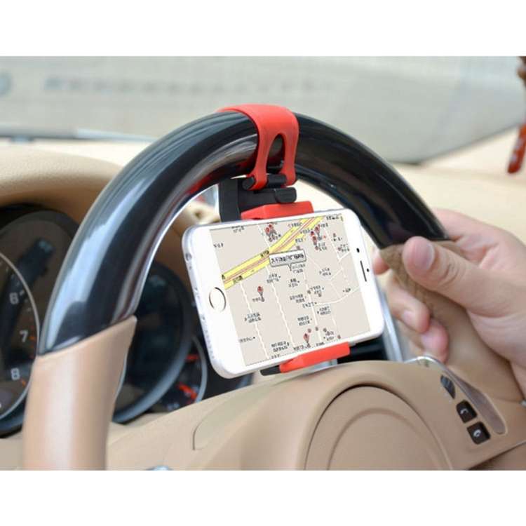 Steering Wheel Bracket Snaps Navigation, For iPhone, Galaxy, Huawei, Xiaomi, LG, HTC and Other Sm...