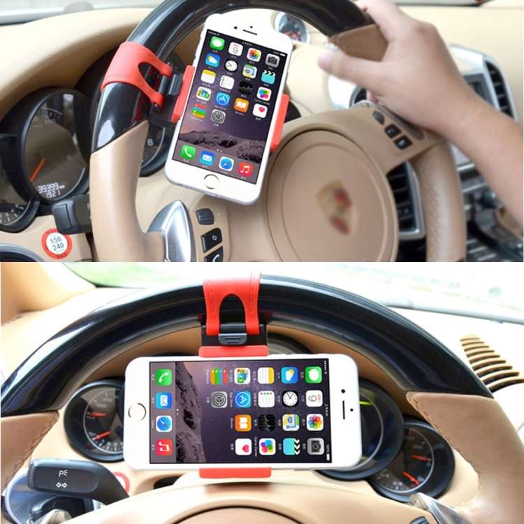 Steering Wheel Bracket Snaps Navigation, For iPhone, Galaxy, Huawei, Xiaomi, LG, HTC and Other Sm...