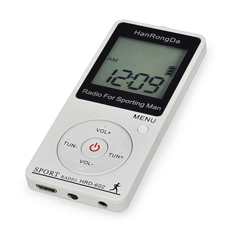 HRD-602 Digital Display FM AM Mini Sports Radio with Step Counting Function
