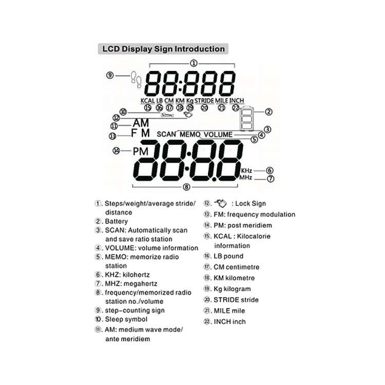 HRD-602 Digital Display FM AM Mini Sports Radio with Step Counting Function