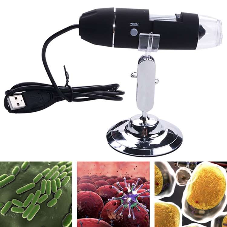 1000X Magnifier 0.3MP Image Sensor USB Digital Microscope with 8 LED &amp; Professional Stand, 1000X
