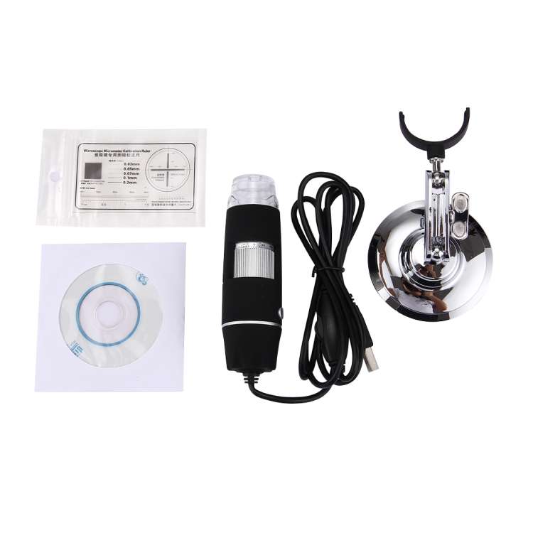 1000X Magnifier 0.3MP Image Sensor USB Digital Microscope with 8 LED &amp; Professional Stand, 1000X