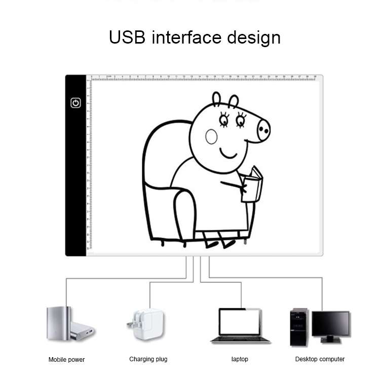 3.5W 5V LED USB Three Level of Brightness Dimmable A4 Acrylic Scale Copy Boards Anime Sketch Draw...