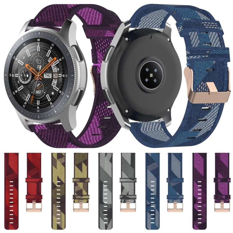 22mm Stripe Weave Nylon Wrist Strap Watch Band for Galaxy Watch 46mm / Gear S3