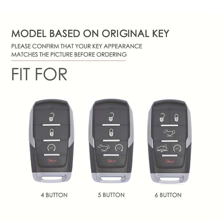 For Dodge Ram 6-button C163 Car Key Leather Protective Case, 6-button