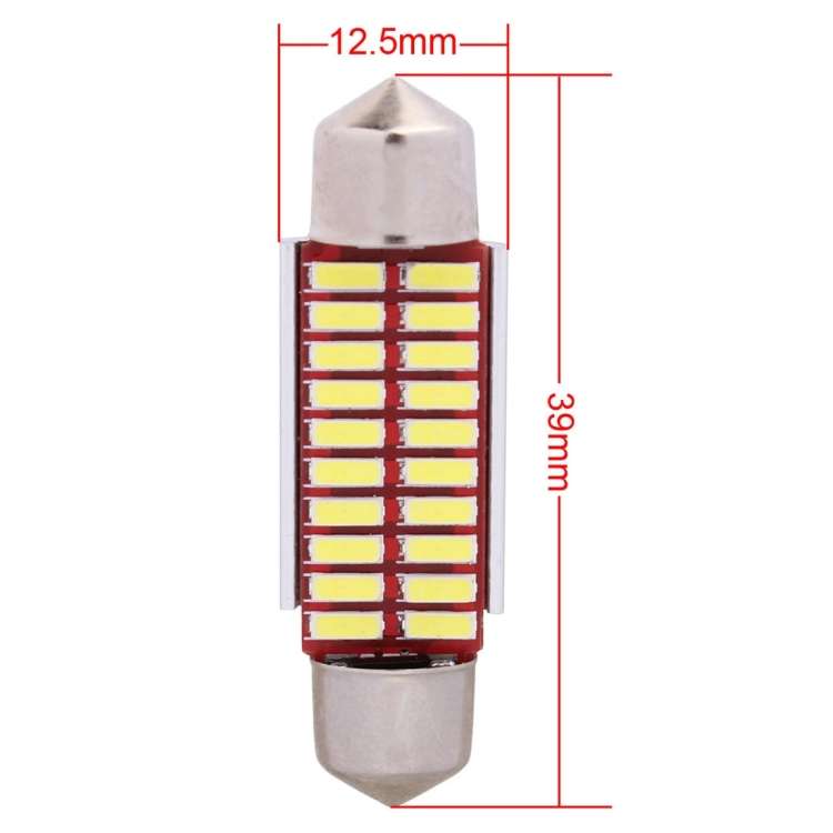 2 PCS Festoon 39mm 2W 200LM White Light 20 LED SMD 4014 Error Free License Plate Lights Car Light...